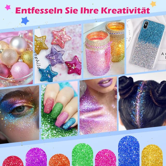 Thumbnail 6 de Bledras Glitzer Tattoo Set für Kinder – 42 Farben, 210 Schablonen & Strass zum Aufkleben