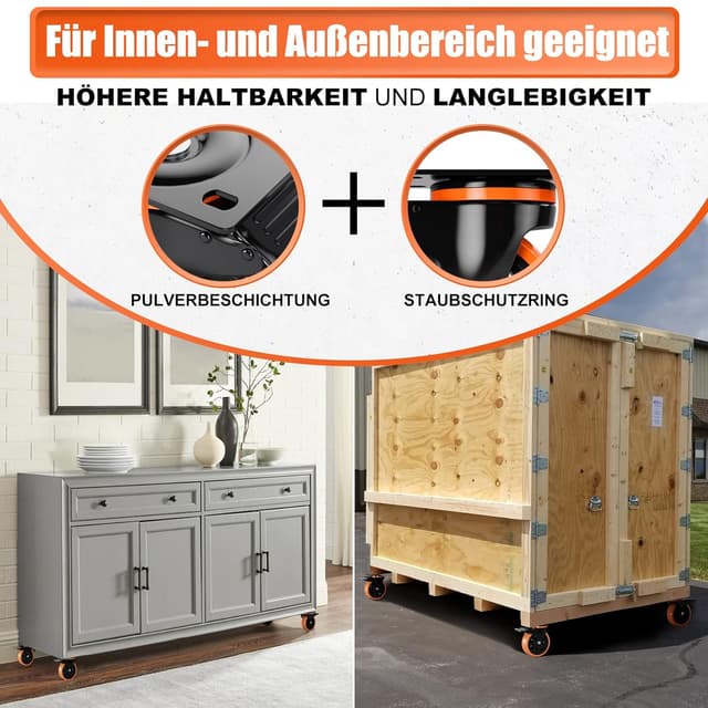 Detalle de Ruote per mobili 75 mm con freni, 360°