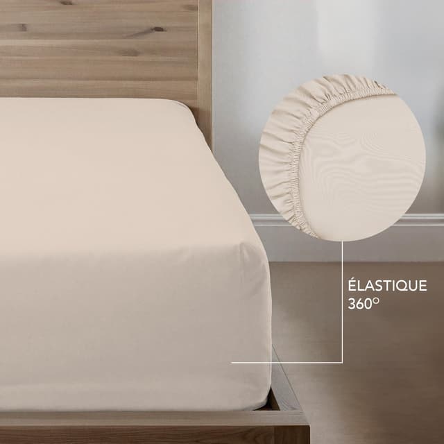 Detalle de Dreamzie Parure de lit 180x200 (4 pièces) en microfibre Oeko-Tex : housse 240x220 + drap housse