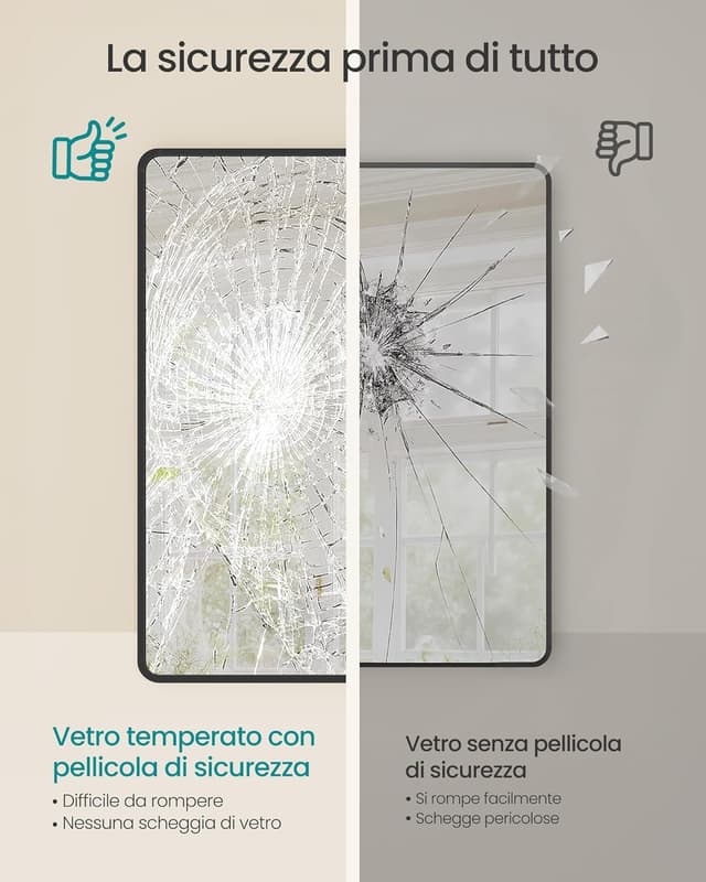 Detalle de Specchio bagno SONGMICS 91 x 61 cm