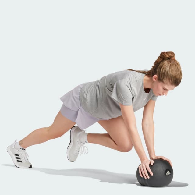 Detalle de Adidas pantalón corto de entrenamiento 2 en 1 gris