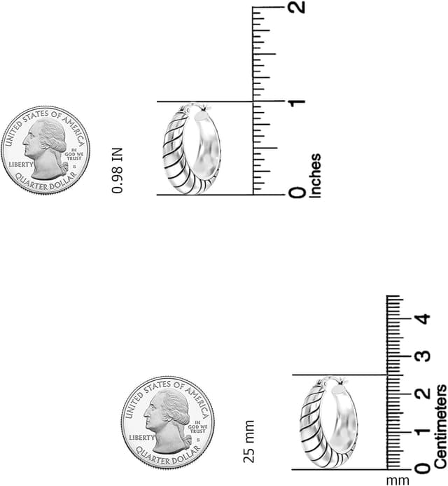 Detalle de LeCalla 925 Sterling-Silber filigrane Creolen mit Click-Top-Verschluss (antik oxidiert)