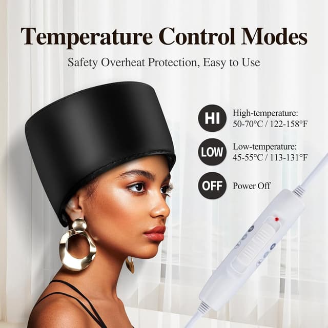 Thumbnail 3 de Thermal Hot Head Heat Hat Steam Cap for Deep Conditioning