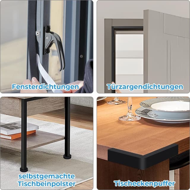 Detalle de Storystore Bande d’étanchéité autocollante en mousse (25 mm) pour portes et fenêtres – longueur totale 5 m