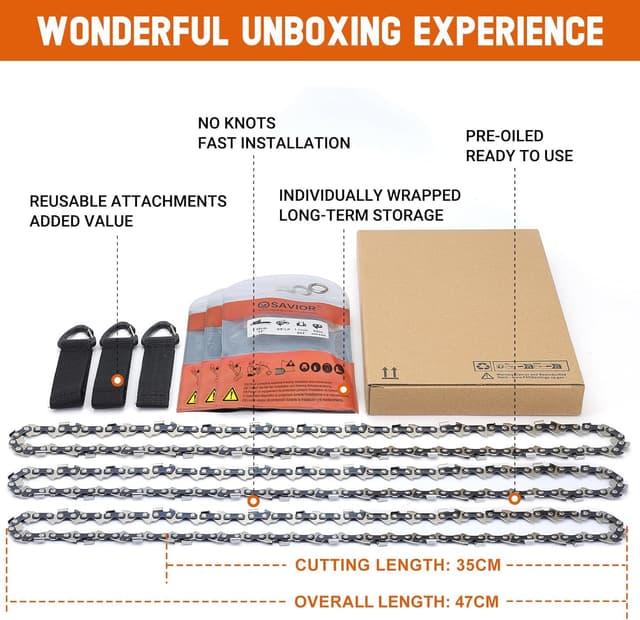 Thumbnail 3 de SAVIOR Sägekette 35 cm 3er-Set