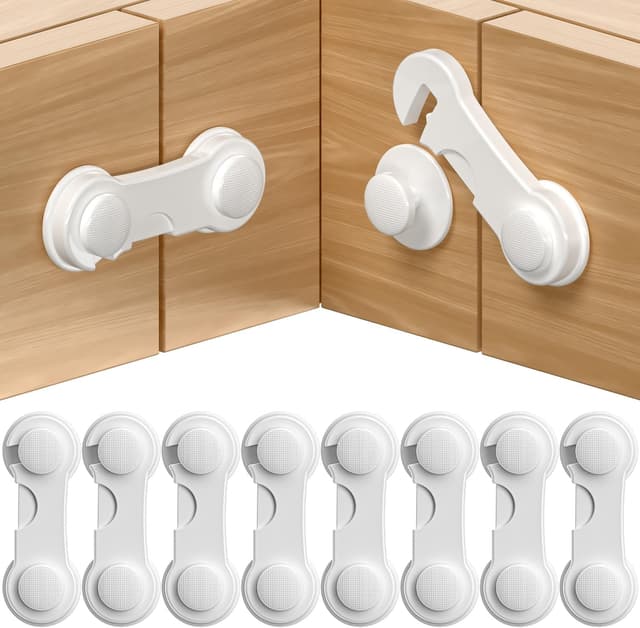 Thumbnail 6 de Septeamay child safety cupboard locks (12-pack) for drawers, doors & fridges