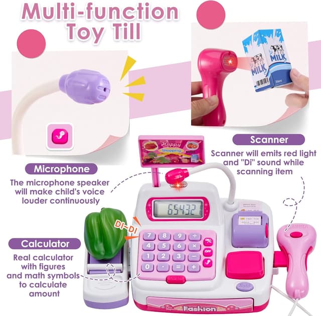 Thumbnail 1 de BUYGER Elektronische Kasse Kaufladen Rosa