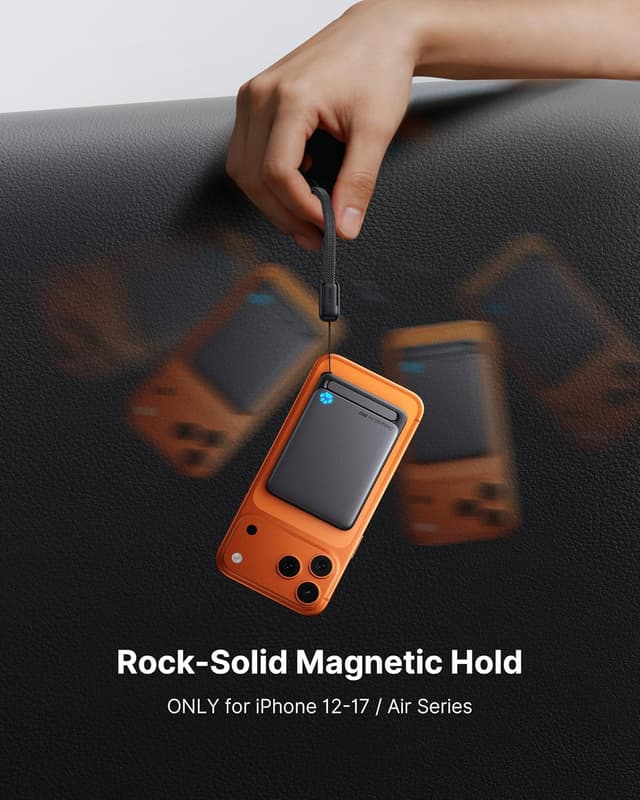 Detalle de INIU for MagSafe Power Bank (Qi2 Certified) Ultra Slim 5000mAh Magnetic Portable Charger