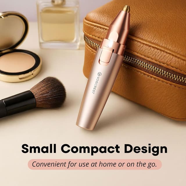 Thumbnail 6 de VG VOGCREST 2-in-1 Rechargeable Facial & Eyebrow Hair Trimmer with LED Light (Rose Gold)