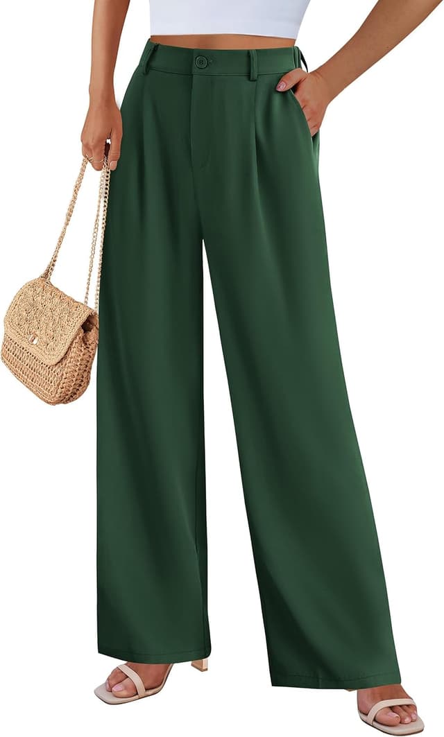 Detalle 2 de PRETTYGARDEN Wide Leg Pants for Women (High-Waisted, Business Casual with Pockets)