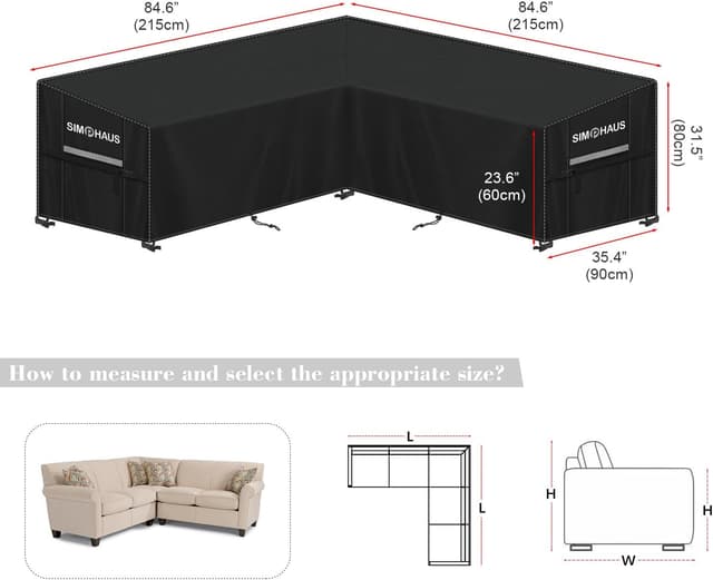 Thumbnail 1 de SIMPHAUS Outdoor Rattan Corner Sofa Cover