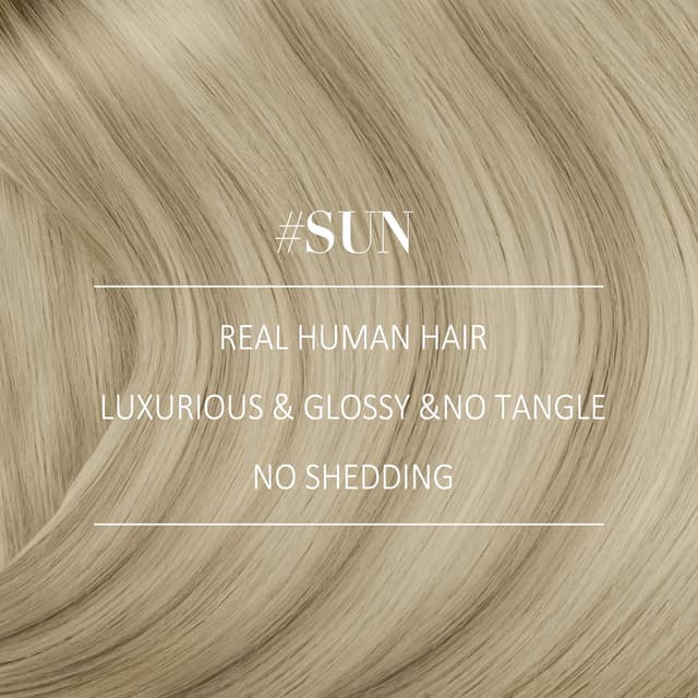 Detalle de YoungSee Echthaar Tressen zum Einnähen „Blond“ (40 cm) – Weft-Extensions für mehr Länge & Volumen