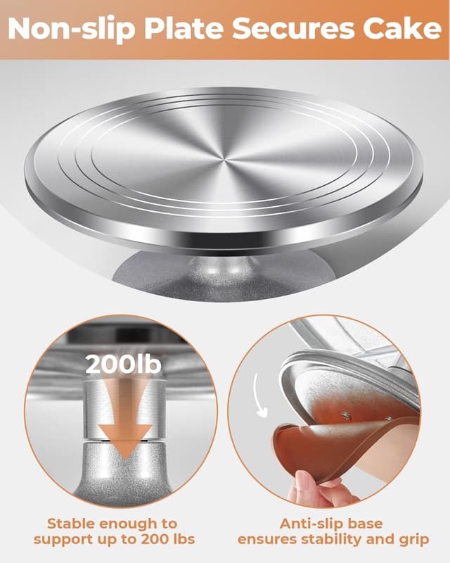 Thumbnail 4 de Kootek Aluminium Alloy Revolving Cake Stand 12" 🍰