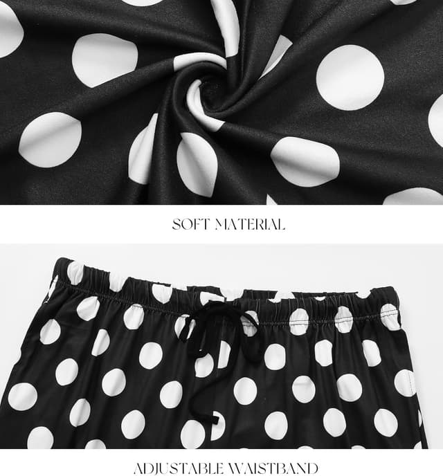 Detalle de Ymmchy Damen Pyjamahose lang im 2er-Pack – weich, weich fallend und mit Taschen