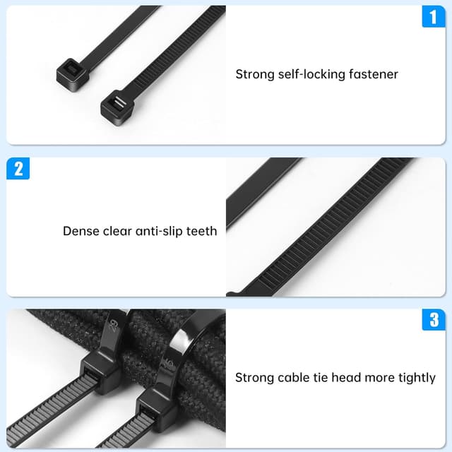 Thumbnail 4 de Jokisa 1000 pièces collier de serrage 200 x 4,8 mm