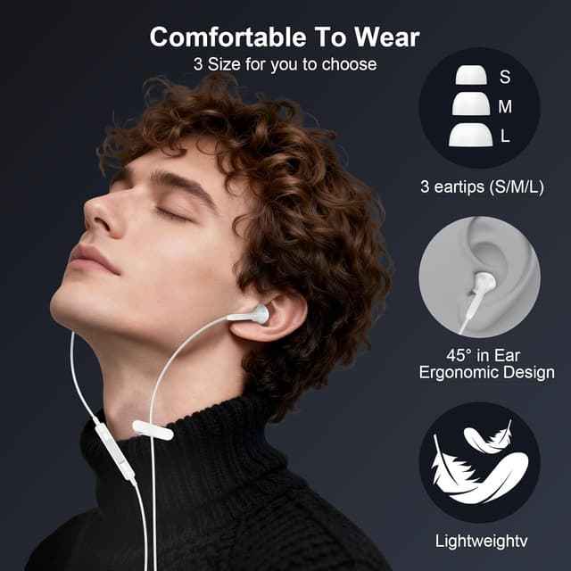 Detalle de PENGARO USB-C wired earbuds with mic