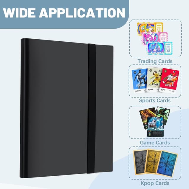 Detalle de Lictin 9-Pocket Trading Card Album (396 pockets) – black card binder for trading card games