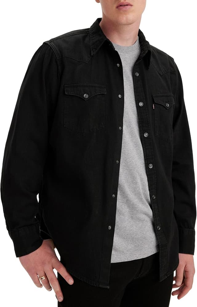 Thumbnail 5 de Levi's Barstow Western Camiseta XL Hombre - Marble Black 🖤