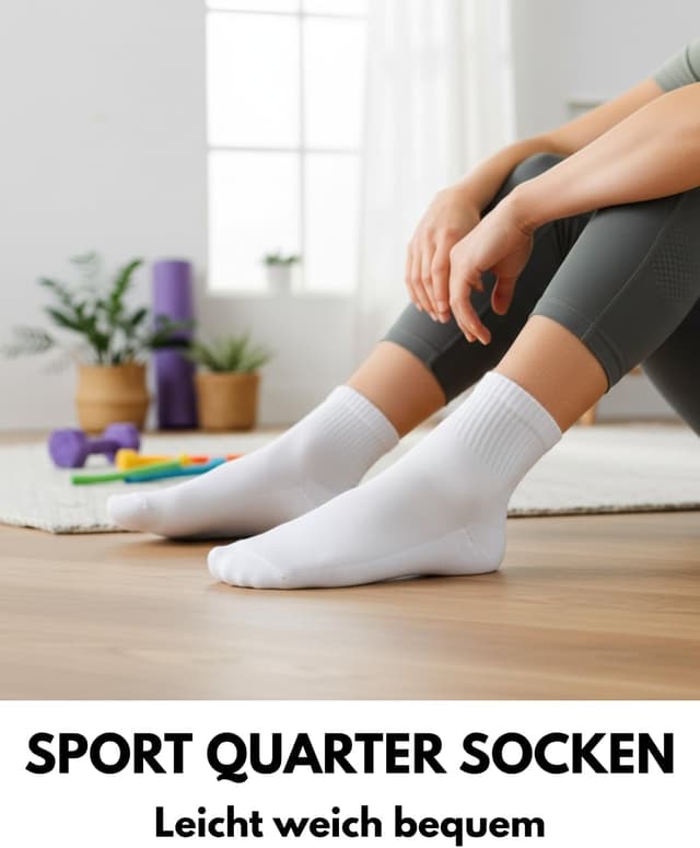 Detalle 2 de sockenkauf24 10 Paar kurze Sportsocken (Quarter) – atmungsaktive Tennissocken aus Baumwolle für Damen & Herren