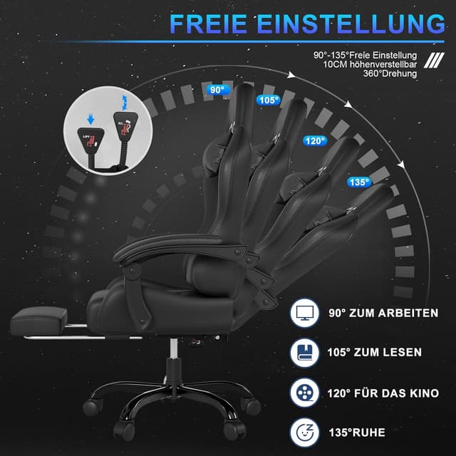 Thumbnail 5 de JUMMICO Sedia da gaming ergonomica 150 kg