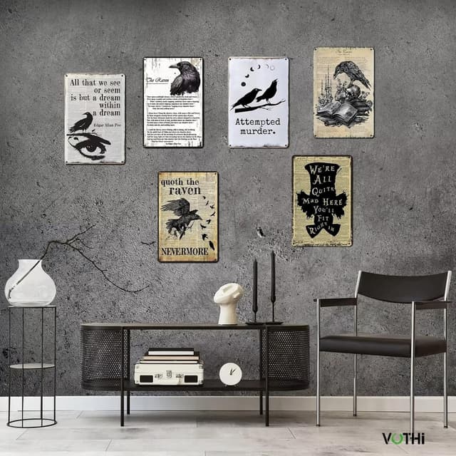 Thumbnail 3 de VOTHI Funny Crow Tin Sign 8 x 12 in 🖼