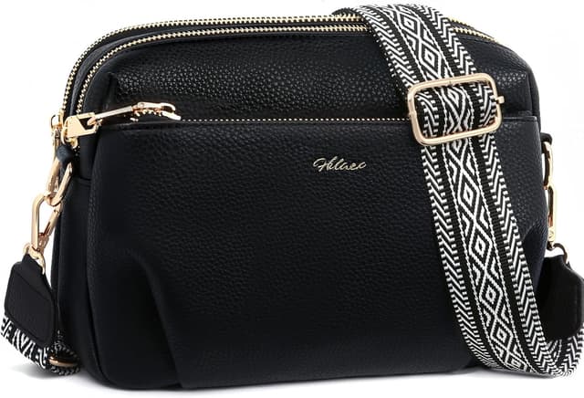 Detalle de HILAEX Anti-Diebstahl Umhängetasche Damen (RFID-Blockierung) – mittelgroß, mit breitem verstellbarem Gurt