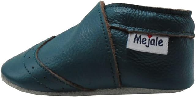 Detalle de Mejale Weiche Sohle Leder Babyschuhe – Lauflernschuhe & Krabbelschuhe für drinnen