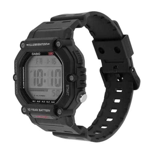 Detalle de Casio AE-1600H-1AVEF reloj digital de cuarzo para hombre con pantalla LCD y correa de plástico
