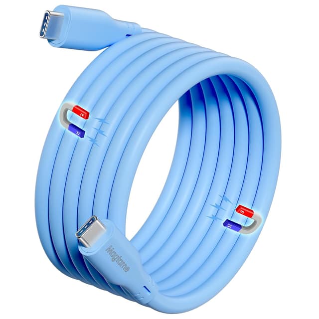 Detalle de Magtame Magnetic USB-C to USB-C Cable 60W (4ft) – tangle-free fast charge & data sync