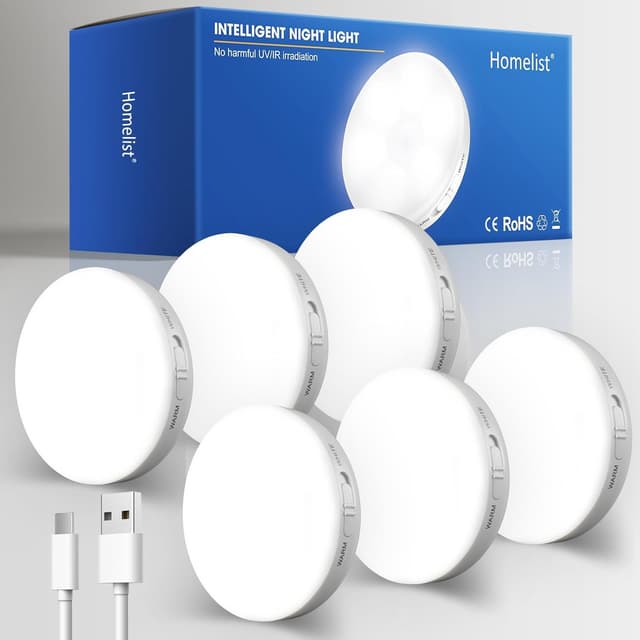 Imagen de Homelist Luz Nocturna LED con Sensor de Movimiento, 6 Pack en OfertitasTOP