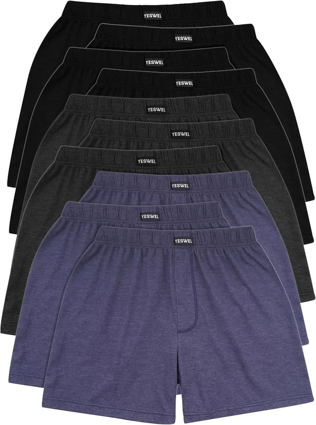 Thumbnail 6 de YESWEL 6er/10er Pack Herren-Boxershorts aus atmungsaktivem Baumwollmix – lockere Retro-Unterwäsche (M–4XL)