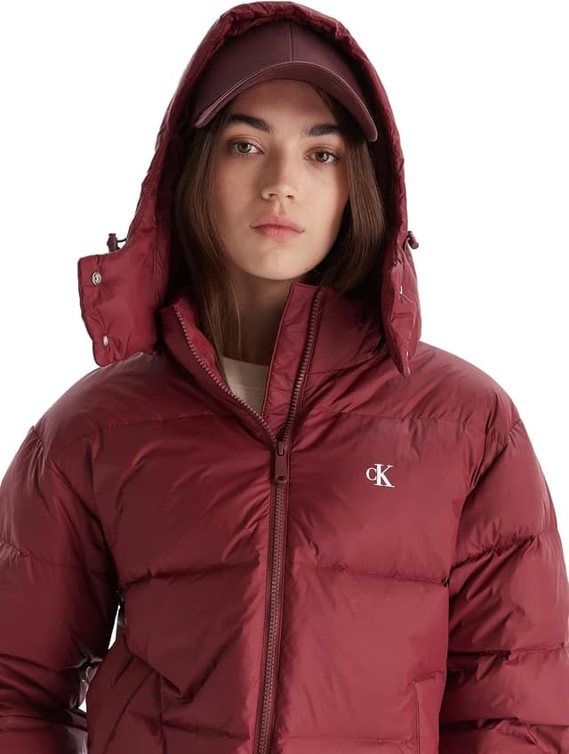 Detalle de Calvin Klein Women’s Essential Mid Weight Puffer Jacket with Hood
