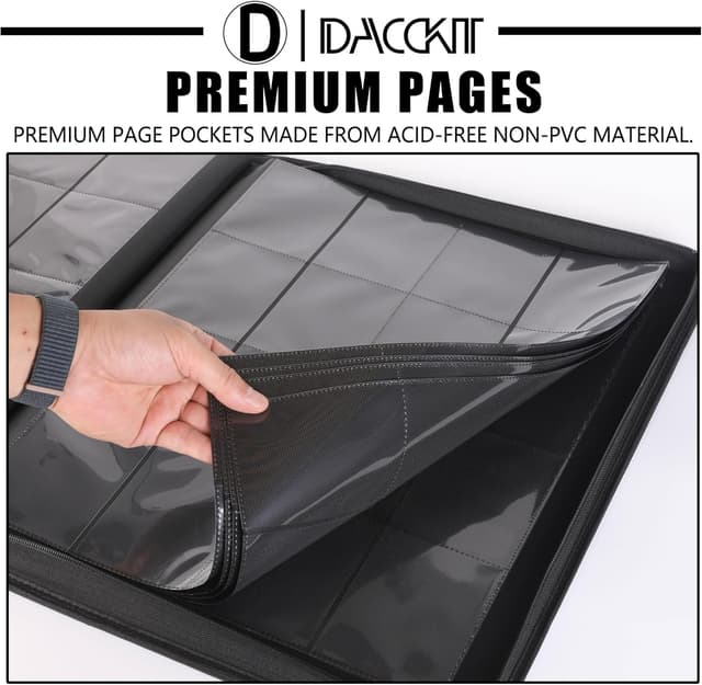 Detalle de Toploader Binder 16 Pocket (Model A) for 3"x4" Top Loaders – Classic Black, fits 640 cards