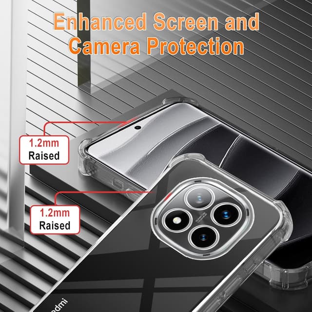 Thumbnail 6 de XTCASE Coque TPU transparente avec tour de cou et cordon pour Xiaomi Redmi Note 14 Pro 5G / Poco X7 5G (noir)