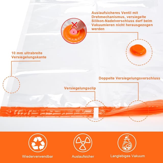 Thumbnail 4 de AGPTEK 16er-Set Vakuumbeutel für Kleidung mit elektrischer Pumpe (versch. Größen)
