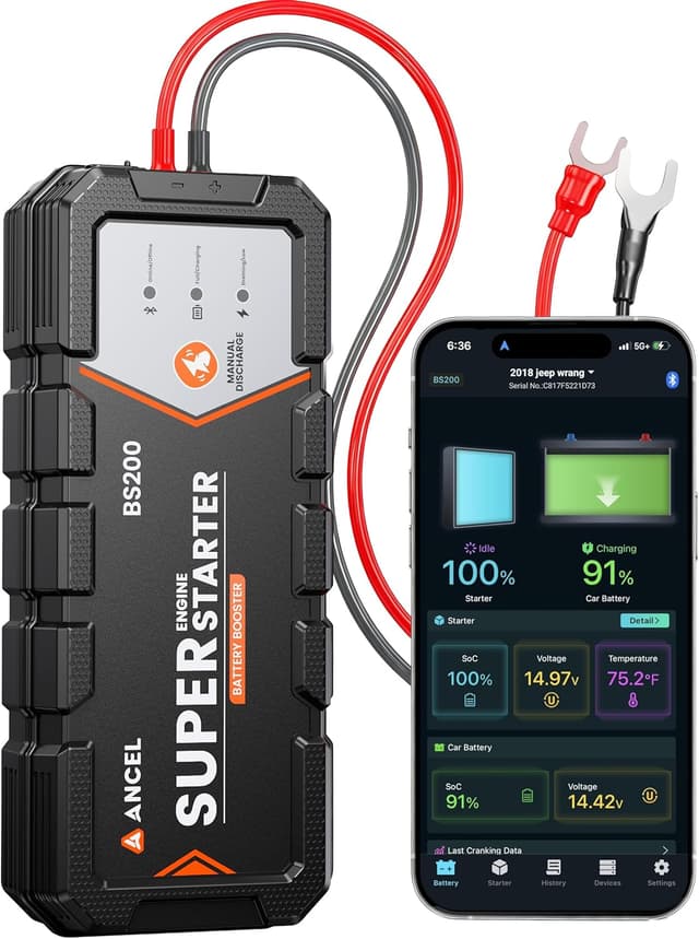 Detalle de ANCEL BS200 Super Starter 3.0L in‑Cab Jump Box