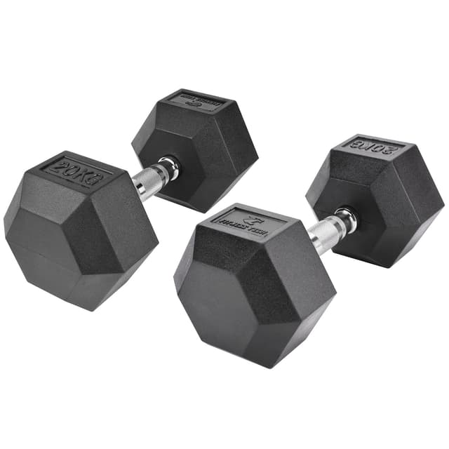 Detalle de Fitness Tech Set 2 mancuernas hexagonales 20 kg 🏋