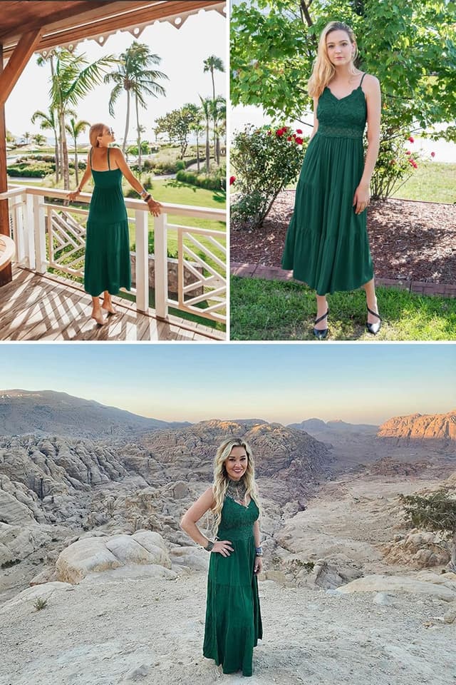 Thumbnail 6 de Dokuritu Women’s Beach Crochet Lace Maxi Dress (Spaghetti Strap, Solid Color)