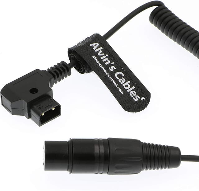 Detalle de Alvin's Cables XLR 4 Pin Female to D-Tap Coiled Power Cable for Practilite 602 & compatible camcorder/monitors