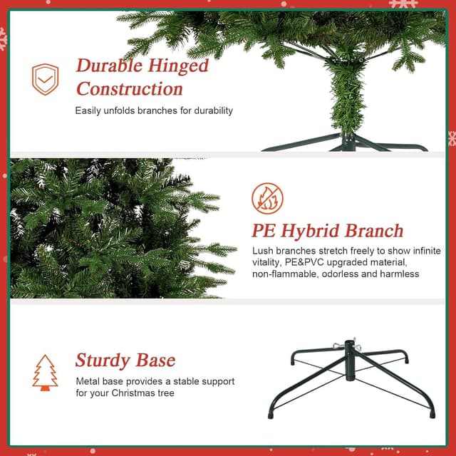 Detalle de Sapin de Noël artificiel Uten 180 cm réaliste PE/PVC, 628 branches, base métal