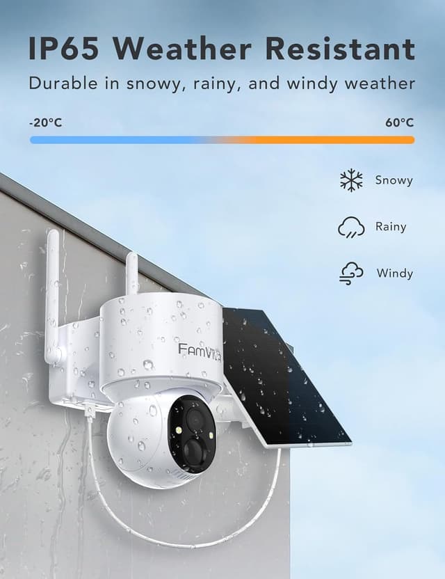 Detalle 2 de FAMVIVA 2K Solar Wireless Outdoor Camera 360°