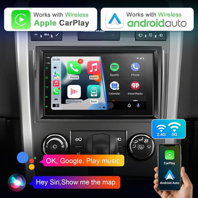 Detalle 2 de 8 Core 4GB+64GB Android 13 7-Inch Car Stereo for Chevy Silverado/GMC Tahoe/Yukon (2007-2013) with Wireless CarPlay, Android Auto, GPS