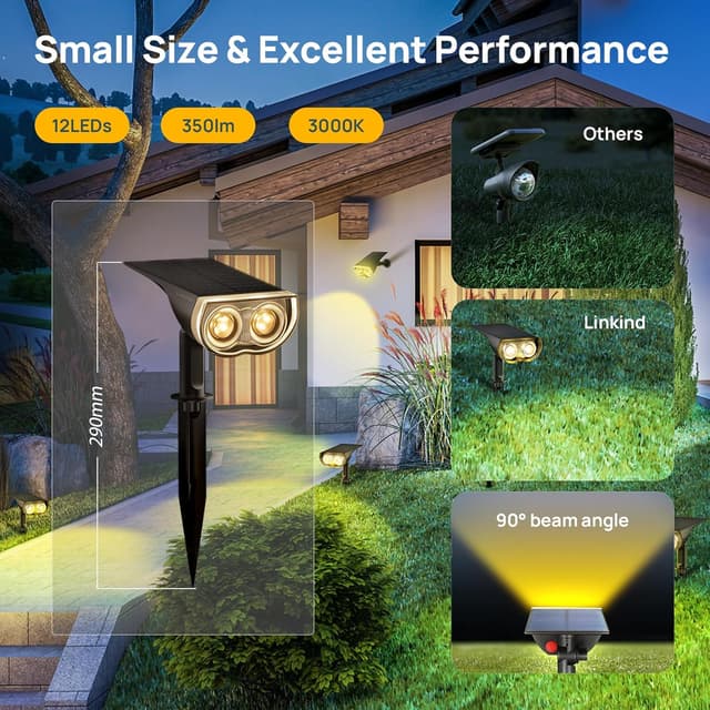 Thumbnail 1 de Linkind Solar Lights Outdoor Garden solar powered spotlight