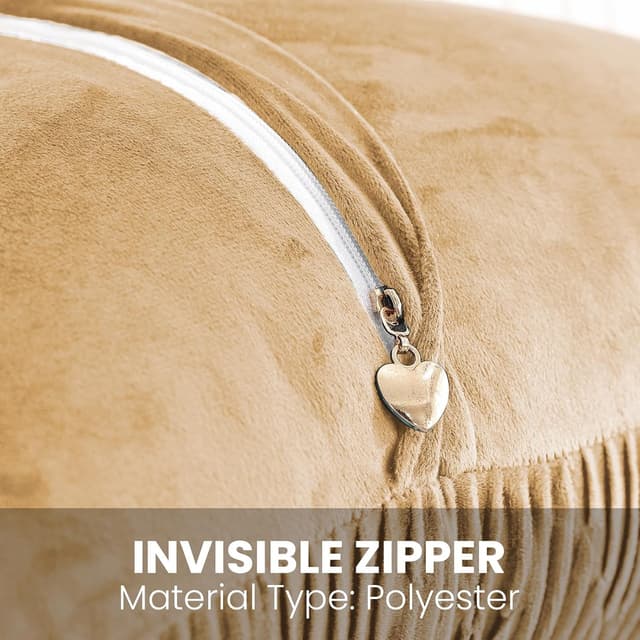 Detalle de Ystyle lot de 2 housses de coussin en velours 40x40 avec fermeture éclair cachée en forme de cœur