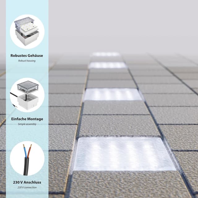 Thumbnail 2 de ledscom.de 3 pezzi LED pavimentazione 10 x 10cm