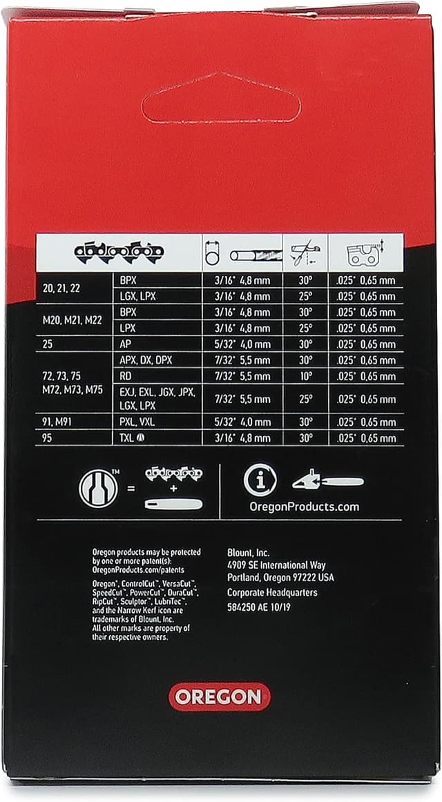 Detalle 2 de Oregon PowerCut 3/8" Teilung 0,063" Vollmeißel Sägekette (72 Treibglieder) für 20-Zoll-Schiene