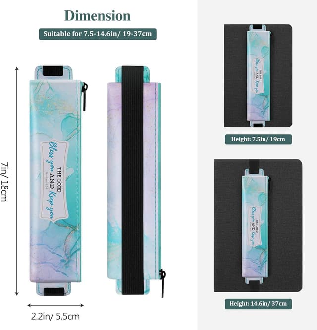 Detalle de MoKo portapenne elastico per taccuino in ecopelle PU (4 pezzi) con fascia regolabile