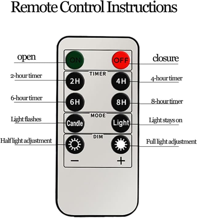 Detalle 2 de HOUSN set di 6 candele LED con fiamma tremolante, timer e telecomando (2 x 25 cm), in avorio