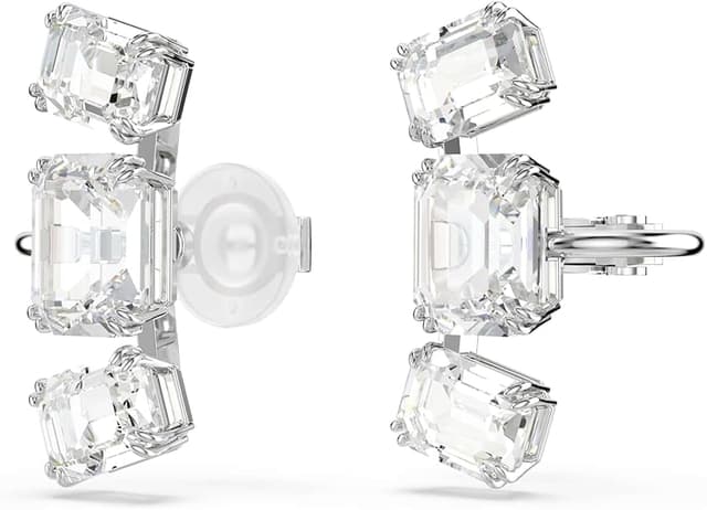 Detalle 1 de Swarovski Millenia pendientes clip talla octogonal blanco