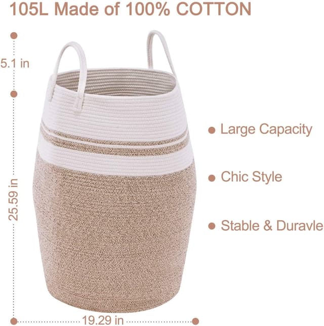 Thumbnail 4 de YOUDENOVA Cotton Rope Basket 58L